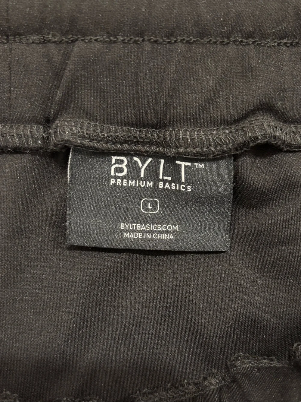BYLT Active Jogger Men's Large Black Tapered Pants Stretch Drawstring Gym Sport